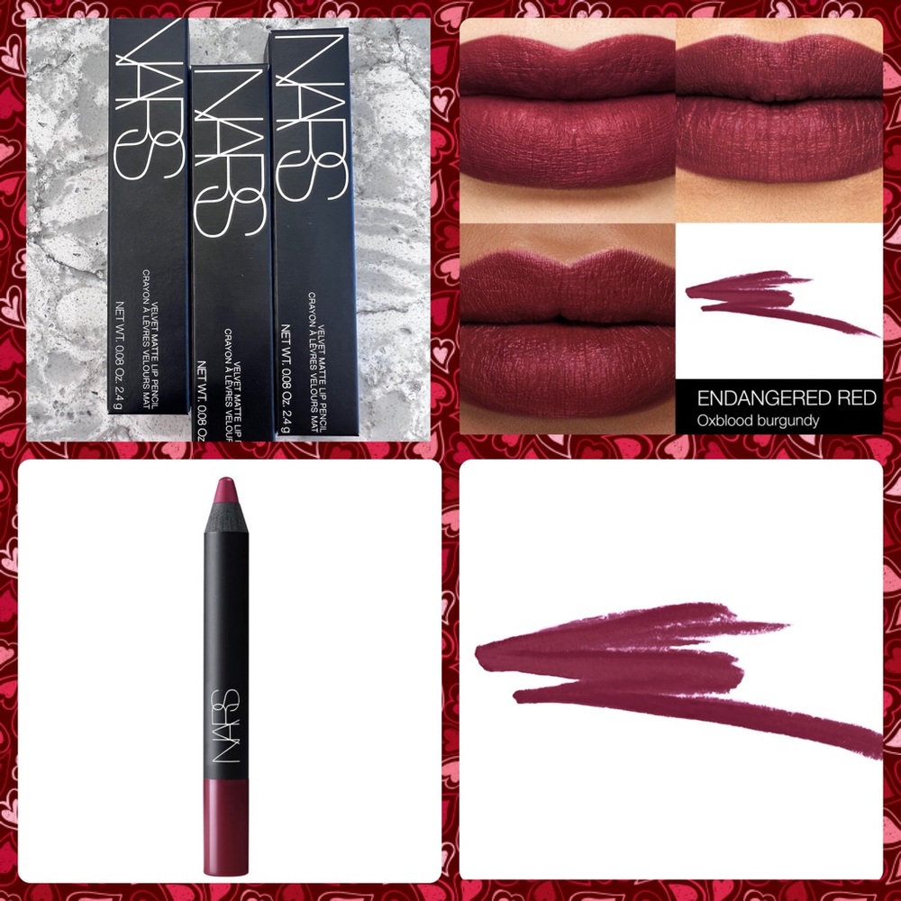 NARS Velvet Matte Lip Pencil Lipstick Bundle ‘Endangered Red’